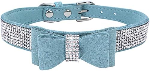 Miniatura 7 de Dogs Kingdom Collar con pajarita de terciopelo para perro y mascota, de 10 a 24 pulgadas de longitud, ajustable, amarillo, XXS