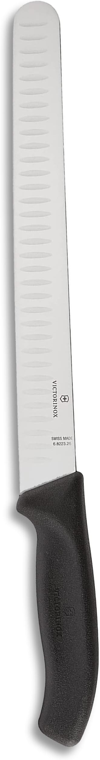 10.25 Inch Swiss Classic Slicing Knife with Granton Blade, Black (6.8223.25US1)