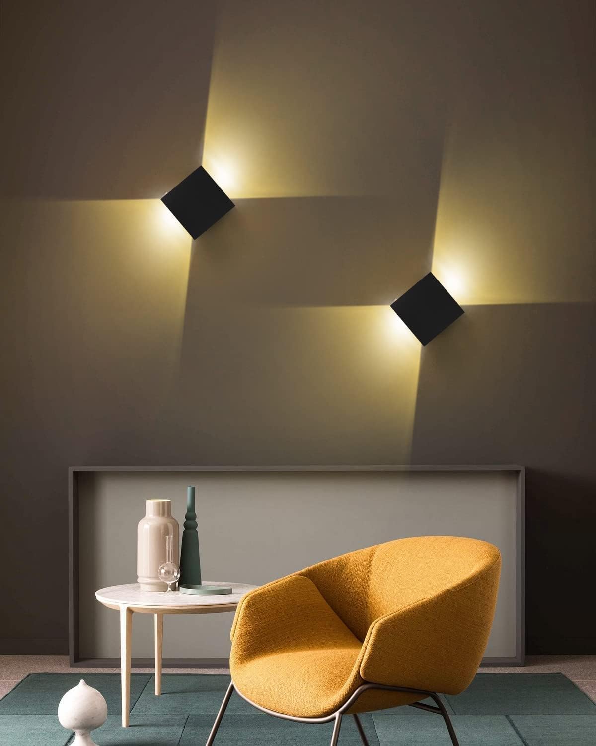 Lureshine 2 Pack Applique Murale Exterieur LED G9 Aluminium Blanc Chaud 3000K Angle de Faisceau Réglable
