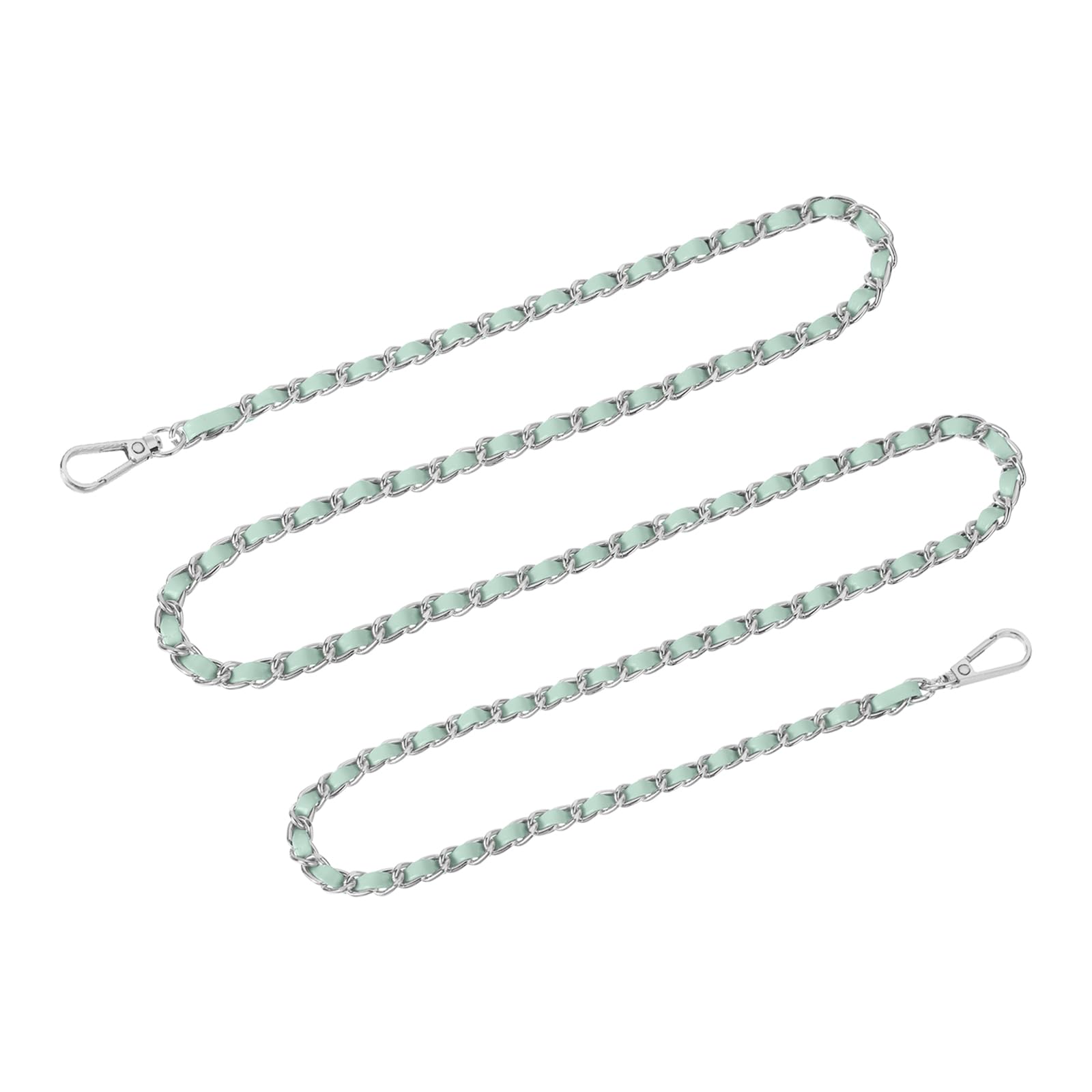 uxcell Purse Chain Strap, 55" Leather Iron Flat Chain Strap Handbag Chains Purse Straps for Shoulder Bags and Cross Body Bags Replacement Strap (Light