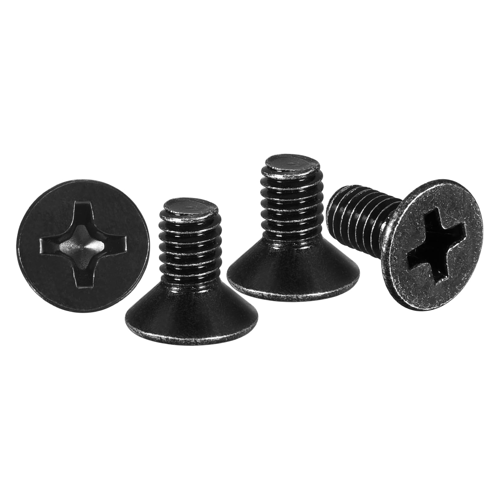 METALLIXITY Phillips Flat Head Machine Screws Bolts (M4-0.7x8) 50Pcs, Stainless Steel 304 Countersunk Cross Screws - for Household Indoor Maintenance Installment DIY, Black — image 1