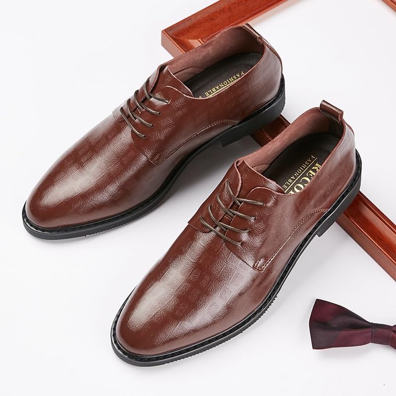 Men's Embossed Casual Business Leather Shoes Single Shoes Soft Sole Comfortable Breathable Odor-Proof Sweat-Absorbing Insoles Office Wedding Banquet2
