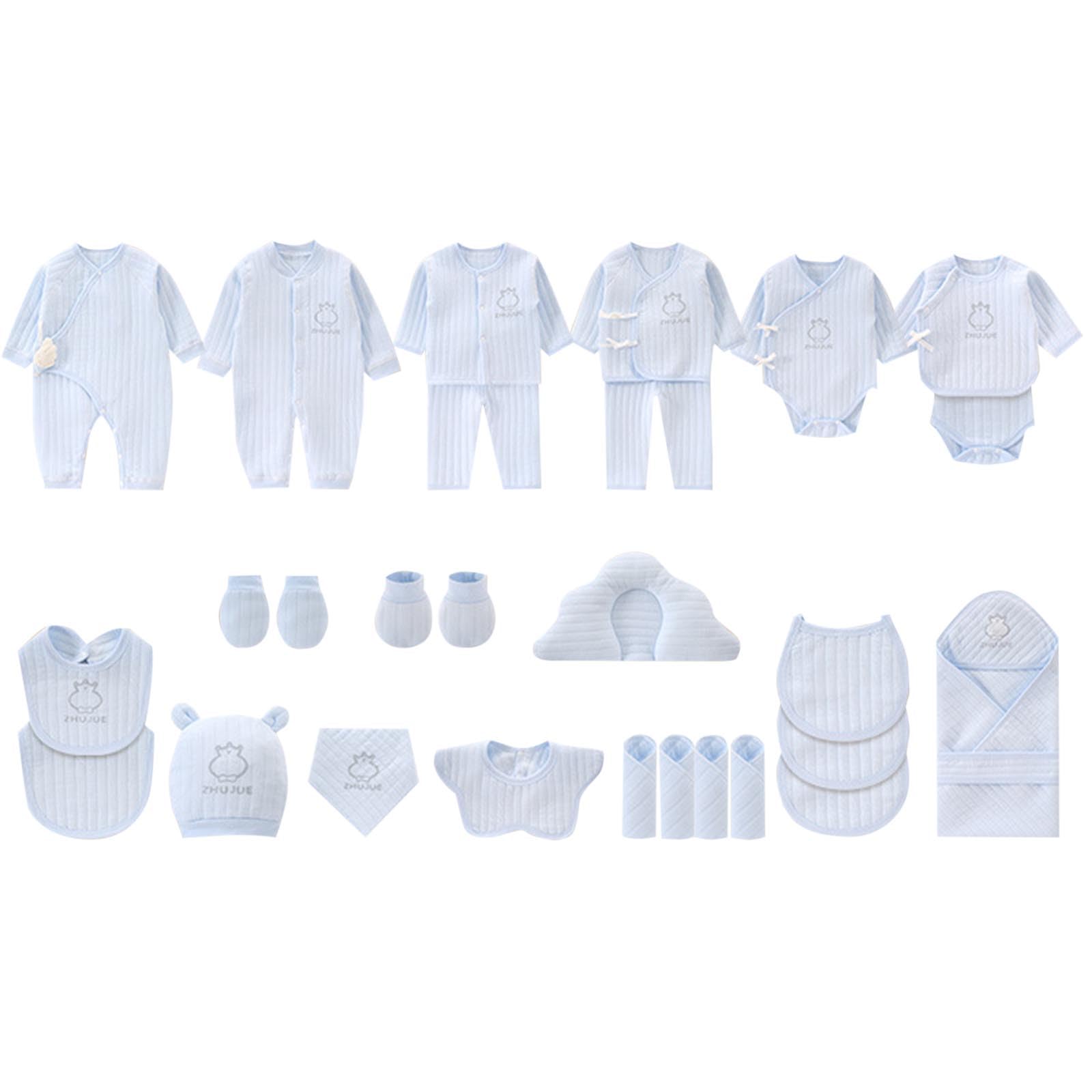 Ropa de bebé recién nacido, 28 piezas de mamelucos esenciales de un mes de edad, regalos de ducha de cien días para bebés prematuros para todas las estaciones, 0-6 meses