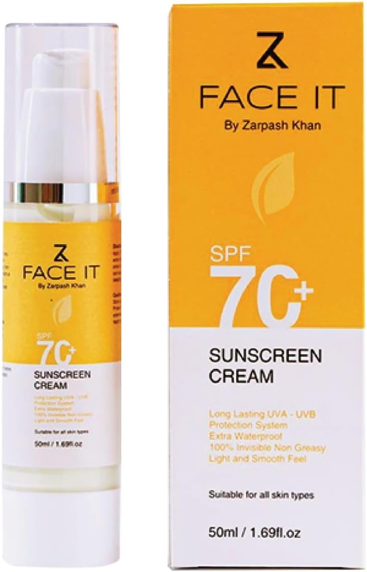 FACE SUNSCREEN CREAM .-SPF Sun Protection Factor of 50, it offers reliable defense against both UVA and UVB rays, guarding your skin against sunburn, premature aging, other sun-induced damage,