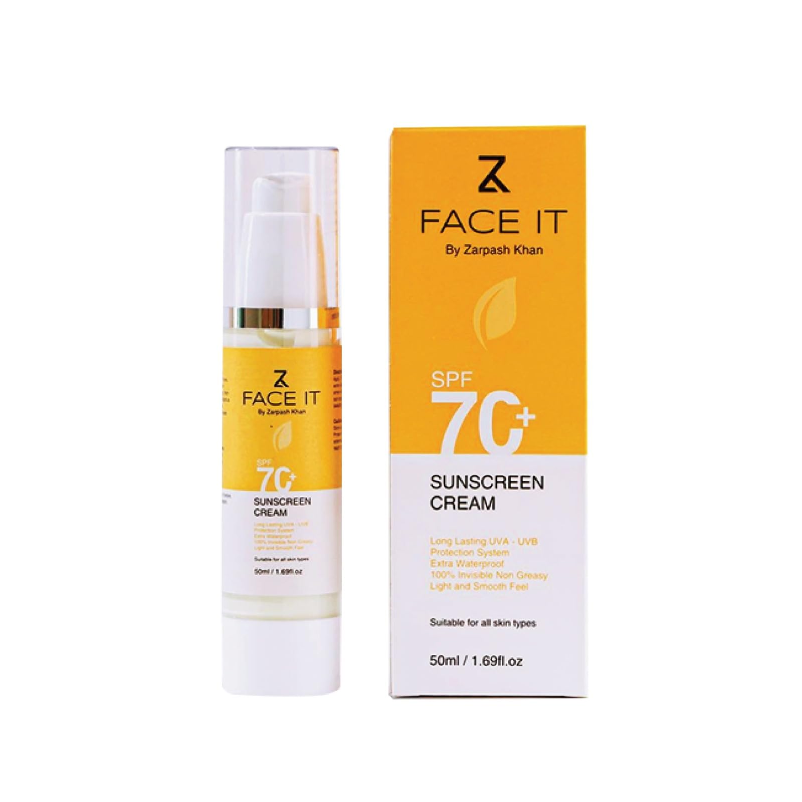 FACE SUNSCREEN CREAM .-SPF Sun Protection Factor of 50, it offers reliable defense against both UVA and UVB rays, guarding your skin against sunburn, premature aging, other sun-induced damage,
