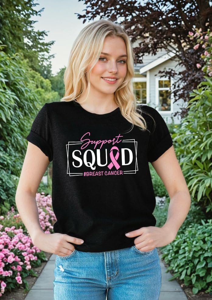 Breast Cancer Shirts for Women Pink Ribbon Breast Cancer Awareness T-Shirt Cancer Care Gifts Cancer Survivor Tee Tops - Image 2