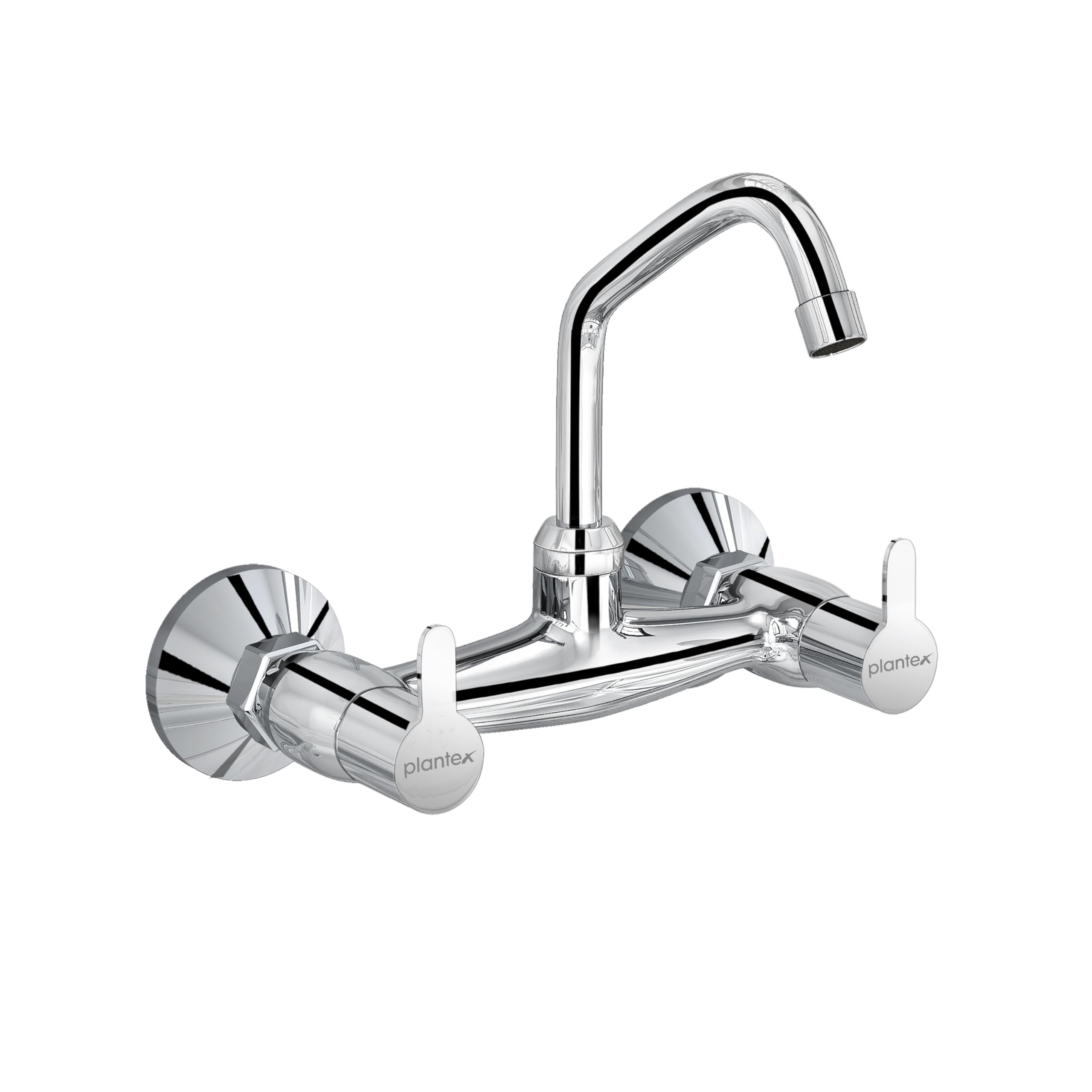 Plantex Pure Brass FLO-814 Kitchen Sink Mixer with (High Arch 360 Degree)/Basin Double Handle Hot & Cold Water Tap for Bathroom with Brass Wall Flange & Teflon Tape (Mirror-Chrome Finish) (B08679L6S1) Amazon Price History, Amazon Price Tracker