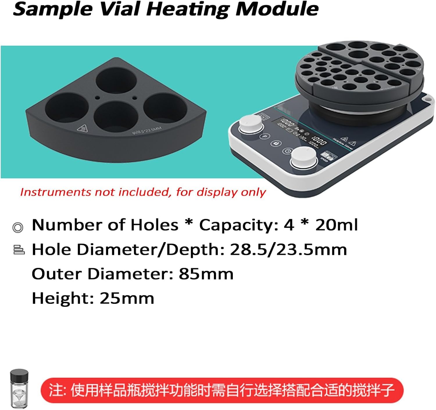Heizmodul Für Laborgeräte Aus Metall, Heizgerät Für Probenflaschen, Heizblock Für Synchrone Trockenbäder, Aus Aluminiumlegierung, Gleichmäßige Wärmeleitung 12 * 4ml