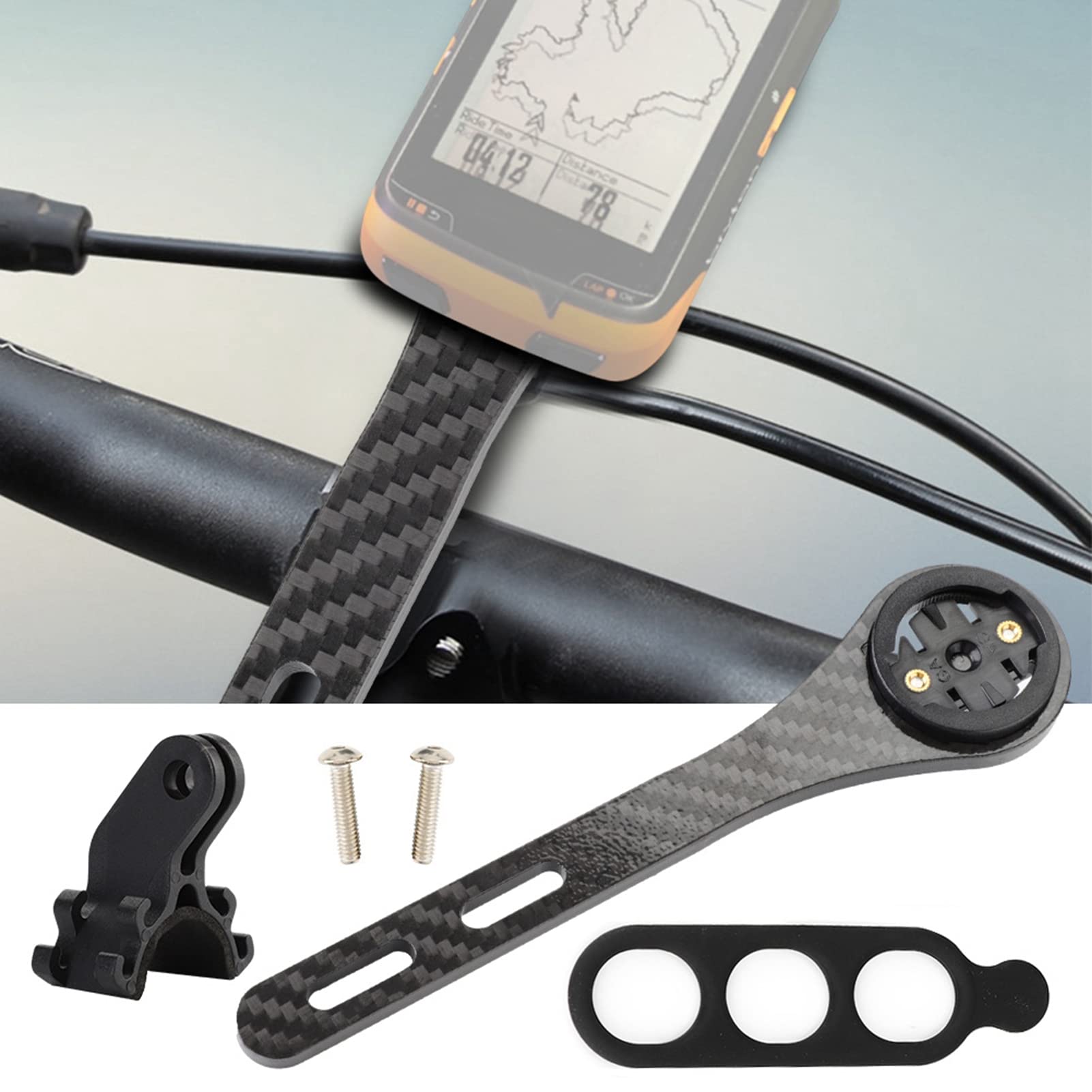 Support De Guidon Pour Ordinateur De Vélo – Fibre De Carbone, Compatible Garmin, Bryton, Trous Réglables 10-50 Mm