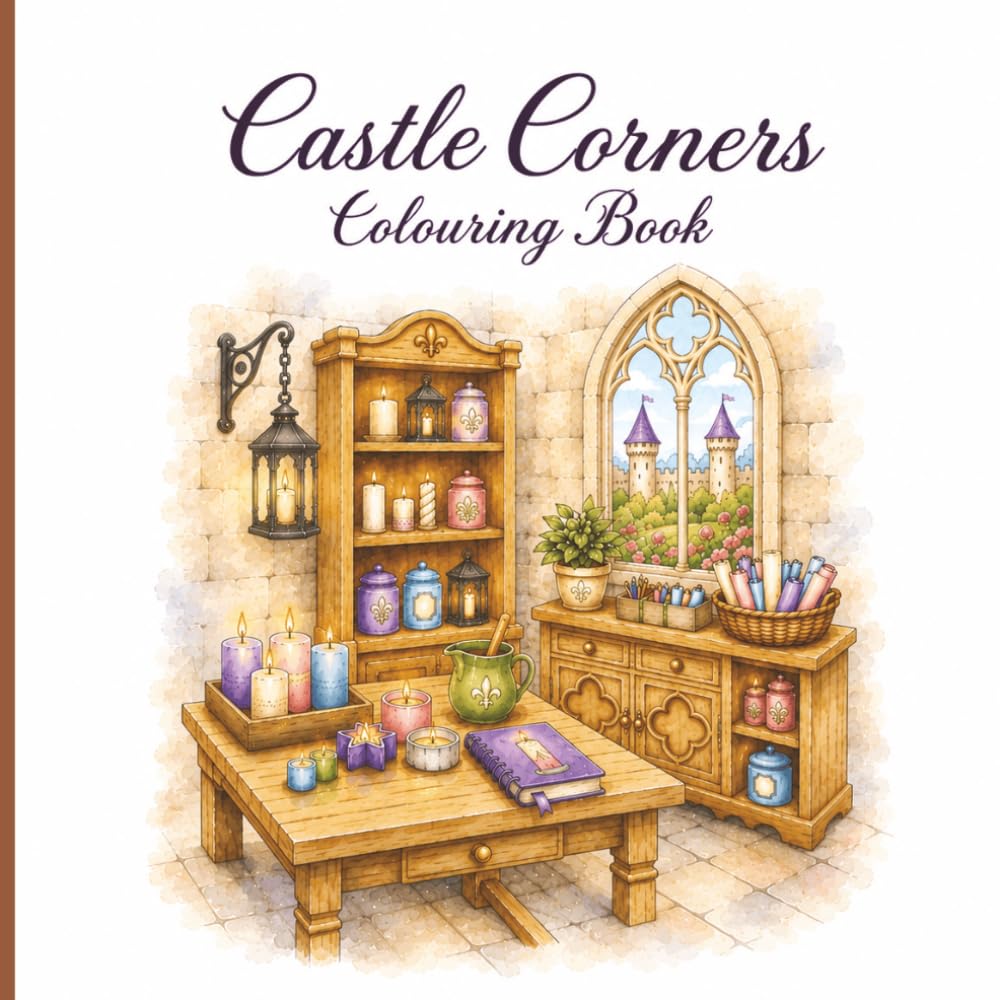 Castle Corners Colouring Book: 40 Cozy Castle Rooms, Gardens & Historic Hideaways to Colour