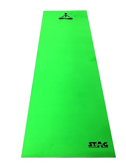 STAG YOGA MANTRA PLAIN GREEN MAT WITH BAG | Home and Gym Use for Men and Women | With Cover | For Yoga, Pilates, Exercises