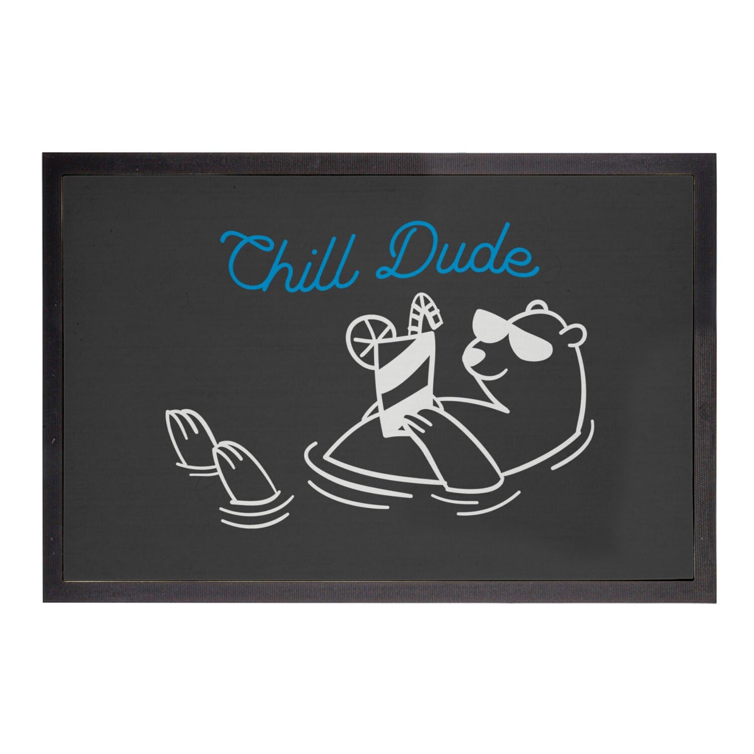 Paillasson noir anti-saleté Chill Dude grand tapis 75x50cm pour garder une entrée propre