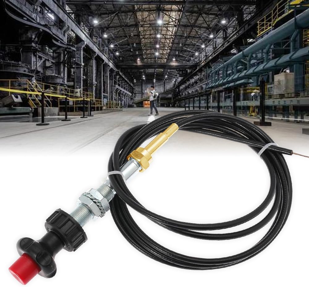 VCGTX06 6 Foot Heavy Duty Vernier Locking Cable, Micro-Adjustable PTO Control Cable with Detachable Head, Dual-Ball Locking Mechanism, Stainless Steel Inner Core, 72-Inch