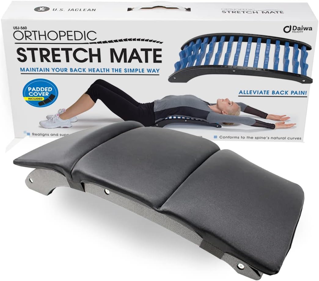 U.S. JACLEAN Orthopedic Back Stretching Support Stretch Mate for Back and Sciatica Pain with Cushion Pad
