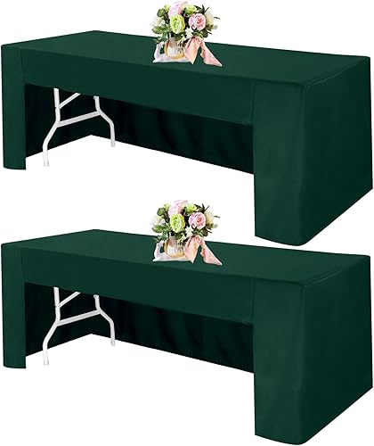 Paquete de 2 manteles rectangulares ajustables con espalda abierta de 72 x 30 pulgadas, manteles para mesas de 6 pies, mantel de poliéster grueso