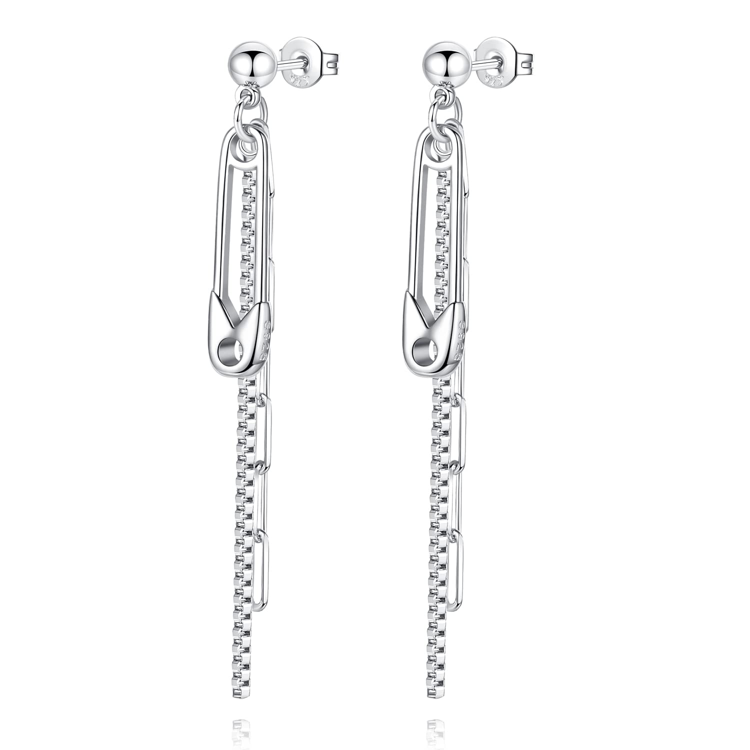 Nbsameng Women's earrings in 925 silver-plated, brooch pins