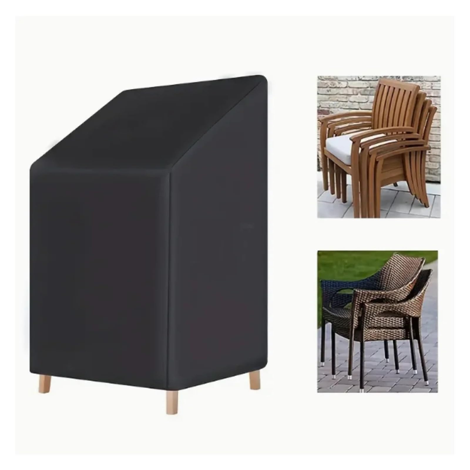 Heavy-Duty Waterproof Patio Stackable Chair Cover ,Wind Resistant, 210D Oxford Fabric Outdoor Lounge Chair Protector