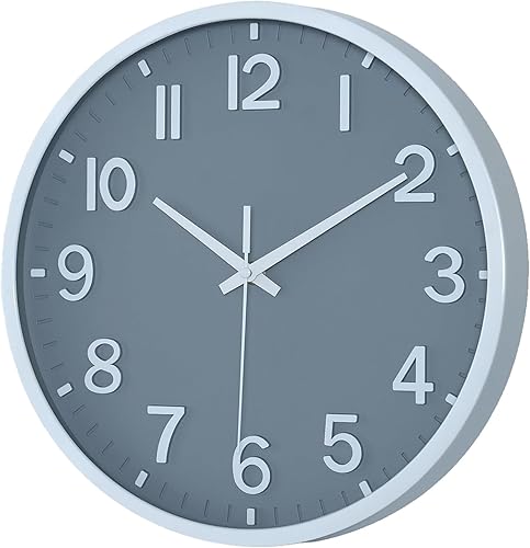 Miniatura 2 de Reloj de pared moderno a pilas de 8 pulgadas, reloj de pared silencioso sin tictac para sala de estar, dormitorio, cocina, oficina, aula decoración