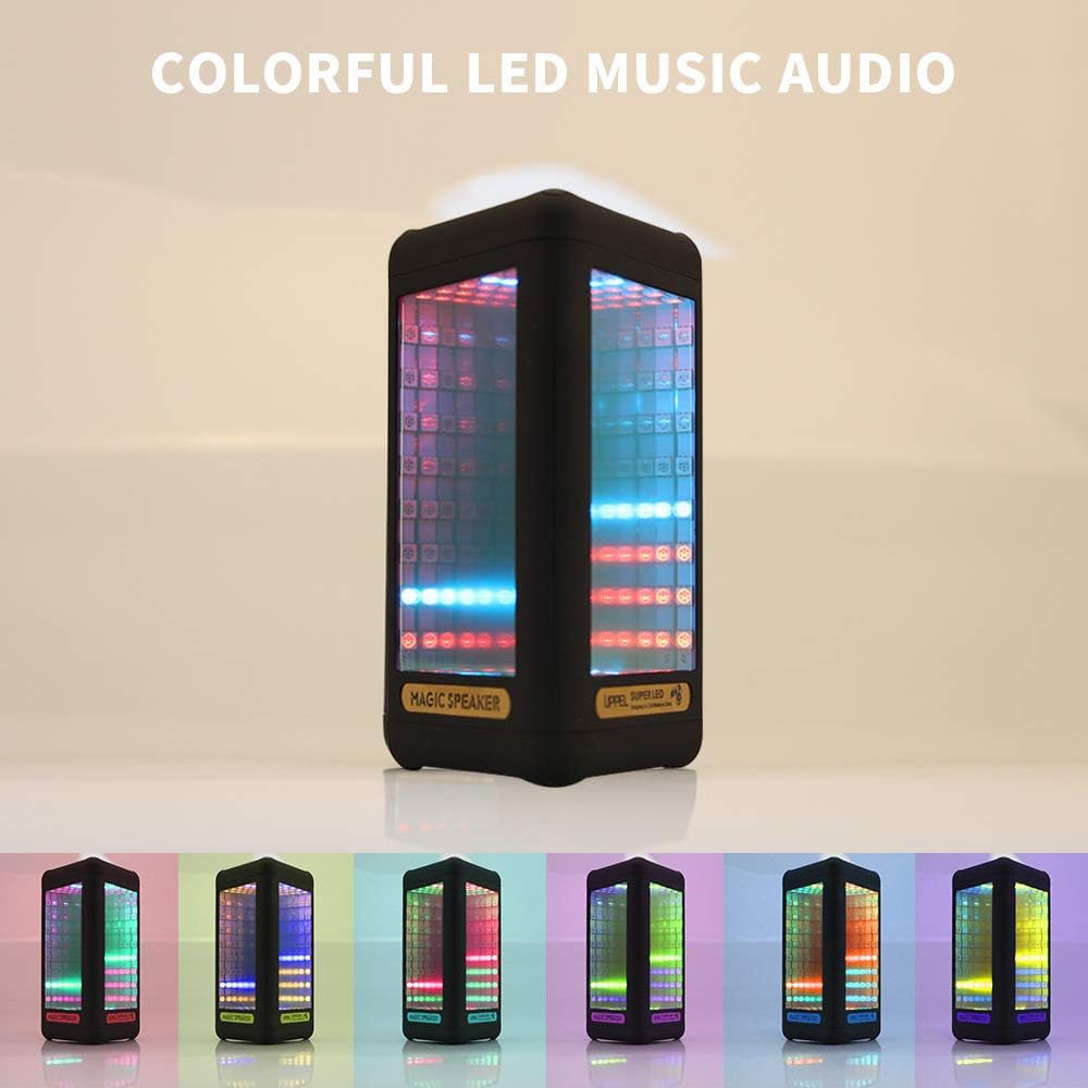 Hottest Sale Bluetooth Speakers,Portable LED Colorful Wireless Bluetooth Speaker LED Light Visual Display Mode Powerful Sound Built-in Mic, AUX and Hands Free