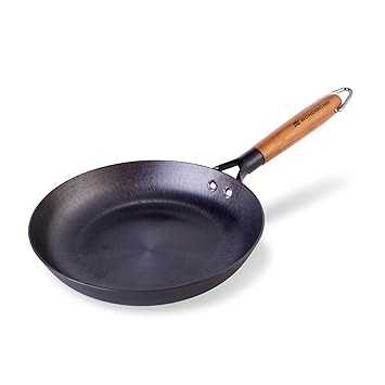 Wonderchef Pre-Seasoned Ferro Light 24cm Cast Iron Fry Pan | 1.4L | Acacia Wooden Handles | Gravity Moulding Technology | No Chemical Coating |10 Year Warranty