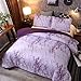 A Nice Night Purple Marble Design Quilt Comforter Set,Soft Lightweight Microfiber Comforter Bedding Set for Men and Women,Purple