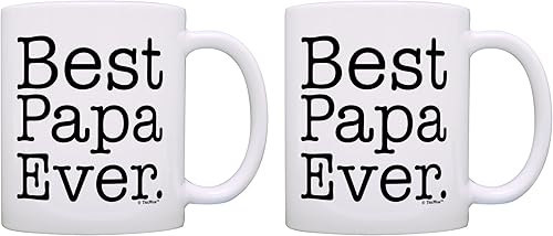 Miniatura 8 de ThisWear Regalo del Día del Padre Best Papa Ever Regalo de cumpleaños 11oz Taza de café de cerámica Taza de té blanca