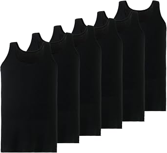 Mody Mens Undershirt Ribbed Tank Top, Crew Neck Cotton Mens Tank Tops, White Cotton Undershirt, Tagless Muscle Shirt 6 Pack