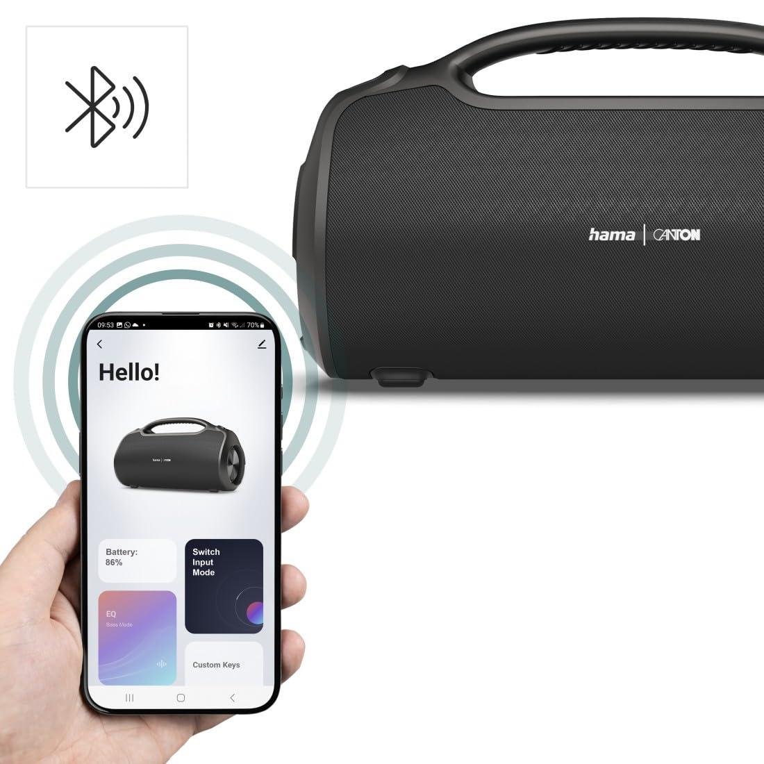 Hama Bezprzewodowy przenośny głośnik Bluetooth Ultimate Pro, mocny 120 W, 24-godzinny czas ładowania, wodoodporny głośnik IPX6, pyłoszczelny, wbudowany power bank USB-C, czarny