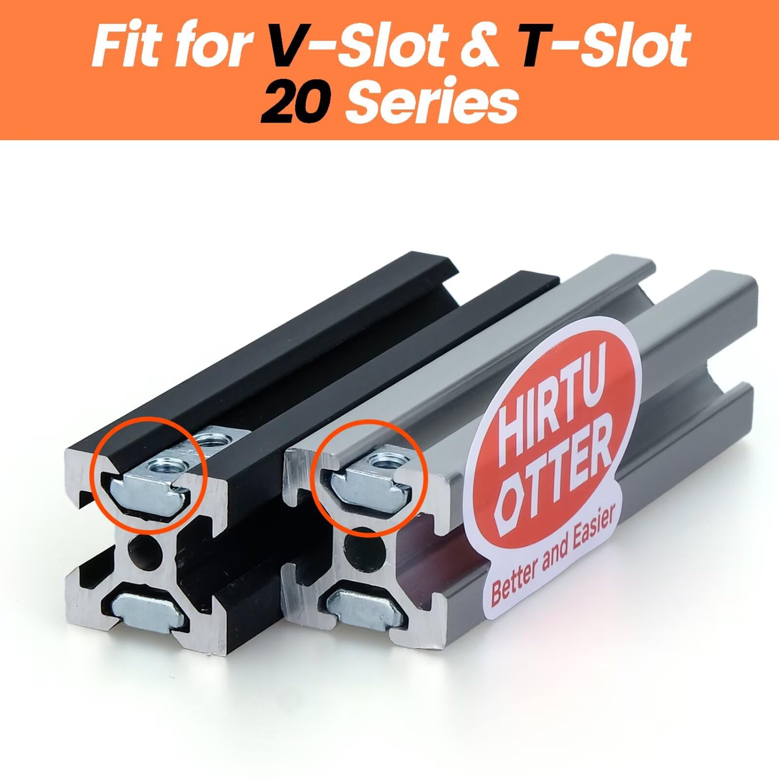 M6 Gleitmuttern für Aluminium-Extrusion der Serie 2020/2040/2060, verzinkt, blau-weiße Oberfläche, kompatible Befestigungselemente für 3D-Druckerteile und DIY-Projekte, 100 Stück