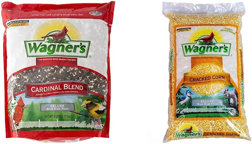 Wagner's 62032 Cardinal Blend Wild Bird Food, 6-Pound Bag & 62067 Deluxe Treat Blend Wild Bird Food, 4-Pound Bag