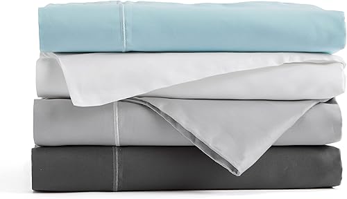 Miniatura 7 de Juego de sábanas 100% algodón egipcio, 400 hilos, sábanas y fundas de almohada, bolsillo profundo para colchones de hasta 18 pulgadas, tamaño