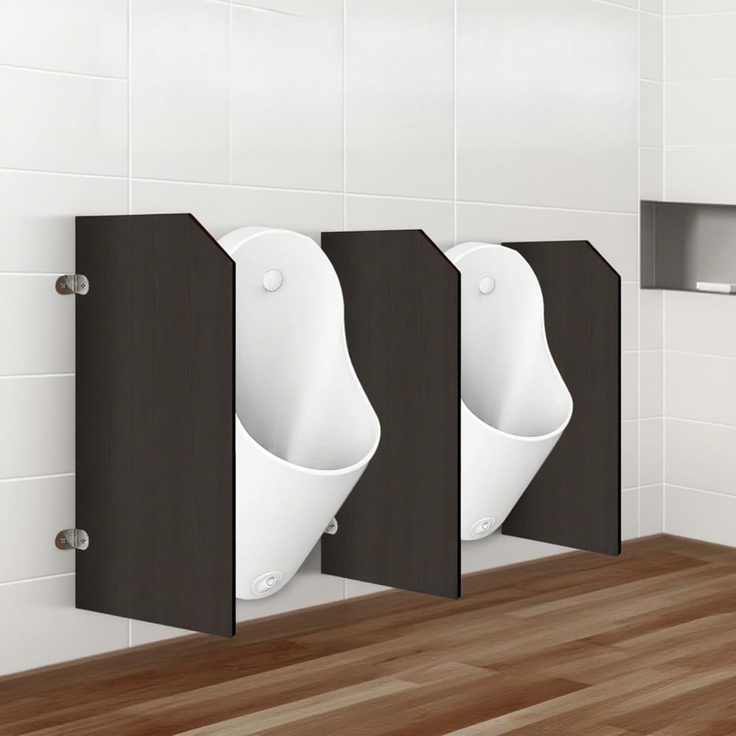 Urinal Partition,Wall Mounted Men Urinal Screen Toilet Partition, Restroom Partitions with Accessories,PVC Toilet Protection Divider for School,Shopping Malls,Public Places (Black 1PCS)