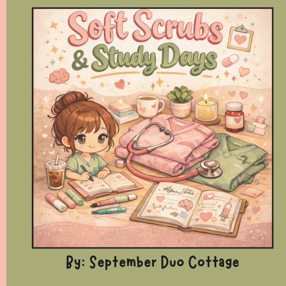 Soft Scrubs & Study Days: A Student Coloring Book with Cozy, Aesthetic & Easy-to-Color Pages