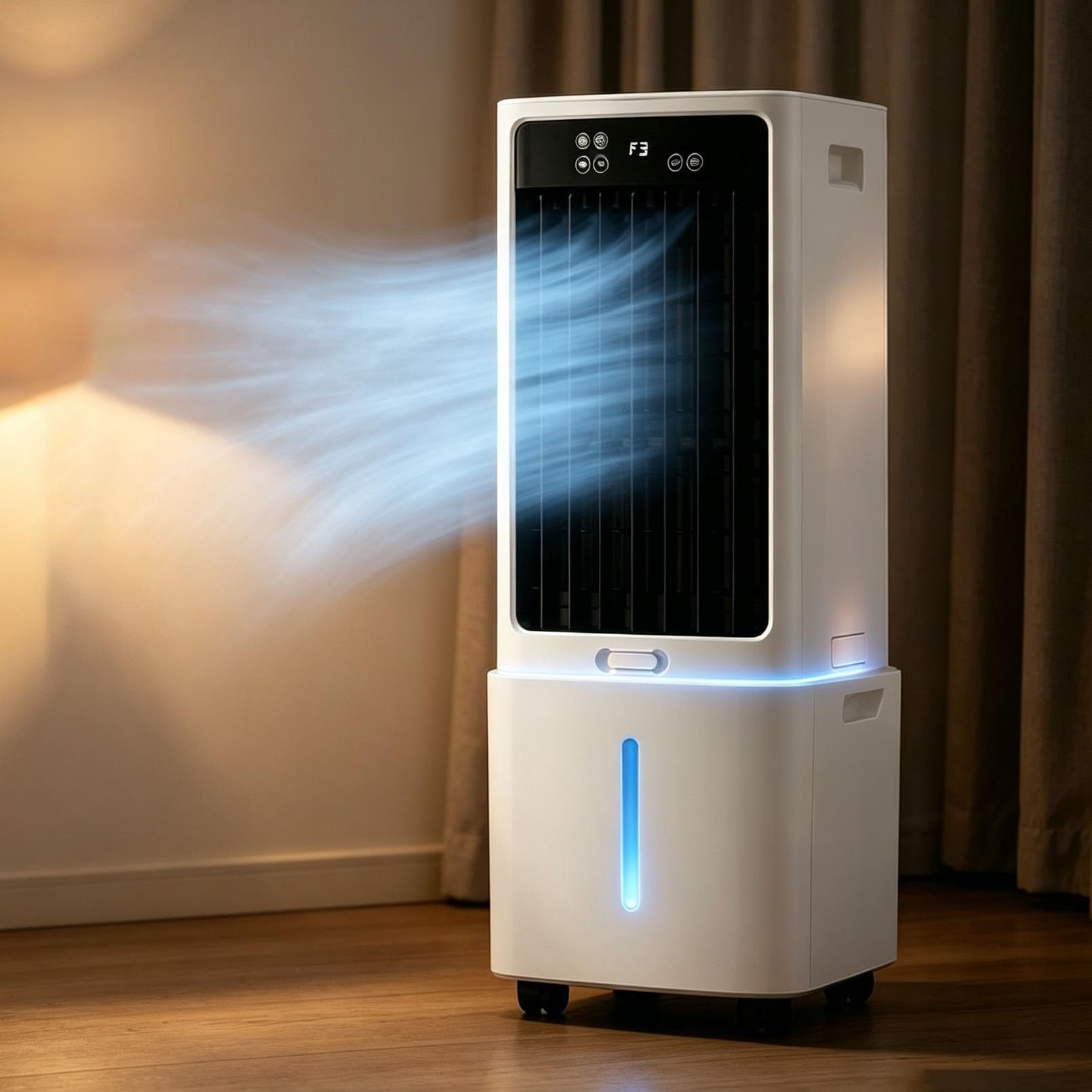 Lsoiup One Color Evaporative Air Cooler 12L, 3-In-1, Remote, Timer, 4 Wheels