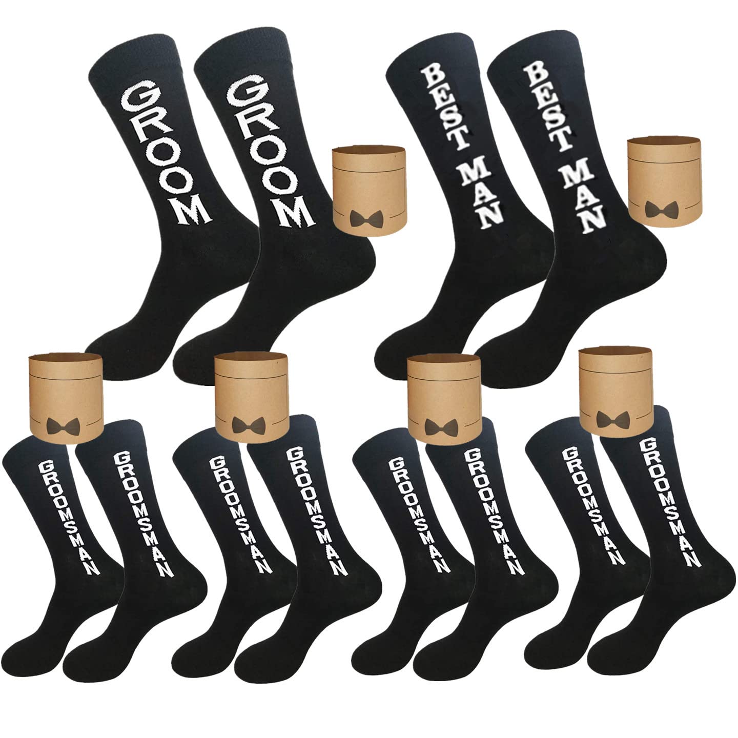 Calcetines divertidos de algodón Bestman para padrinos de boda 8