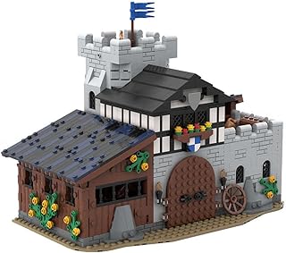 Medieval Falcon's Stable Architecture Model Kit, Highly Detailed Rustic Barn & Outpost Expansion - Compatible with Medieval Castle Displays (1,540 PCS)