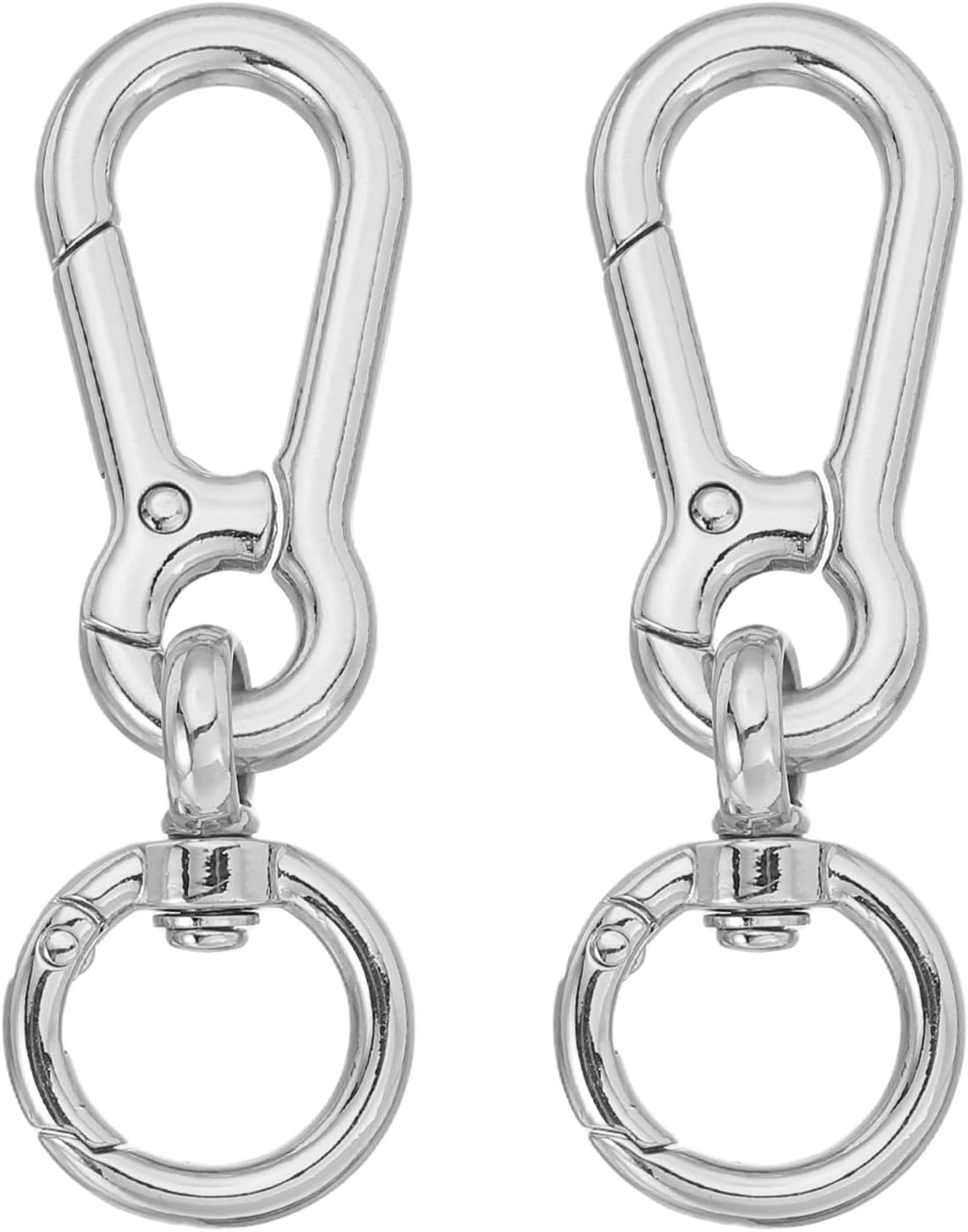 PATIKIL 3" Metal Key Chain Hooks, 2Pcs Double Opening Swivel Keychain Clasp with Spring O Ring