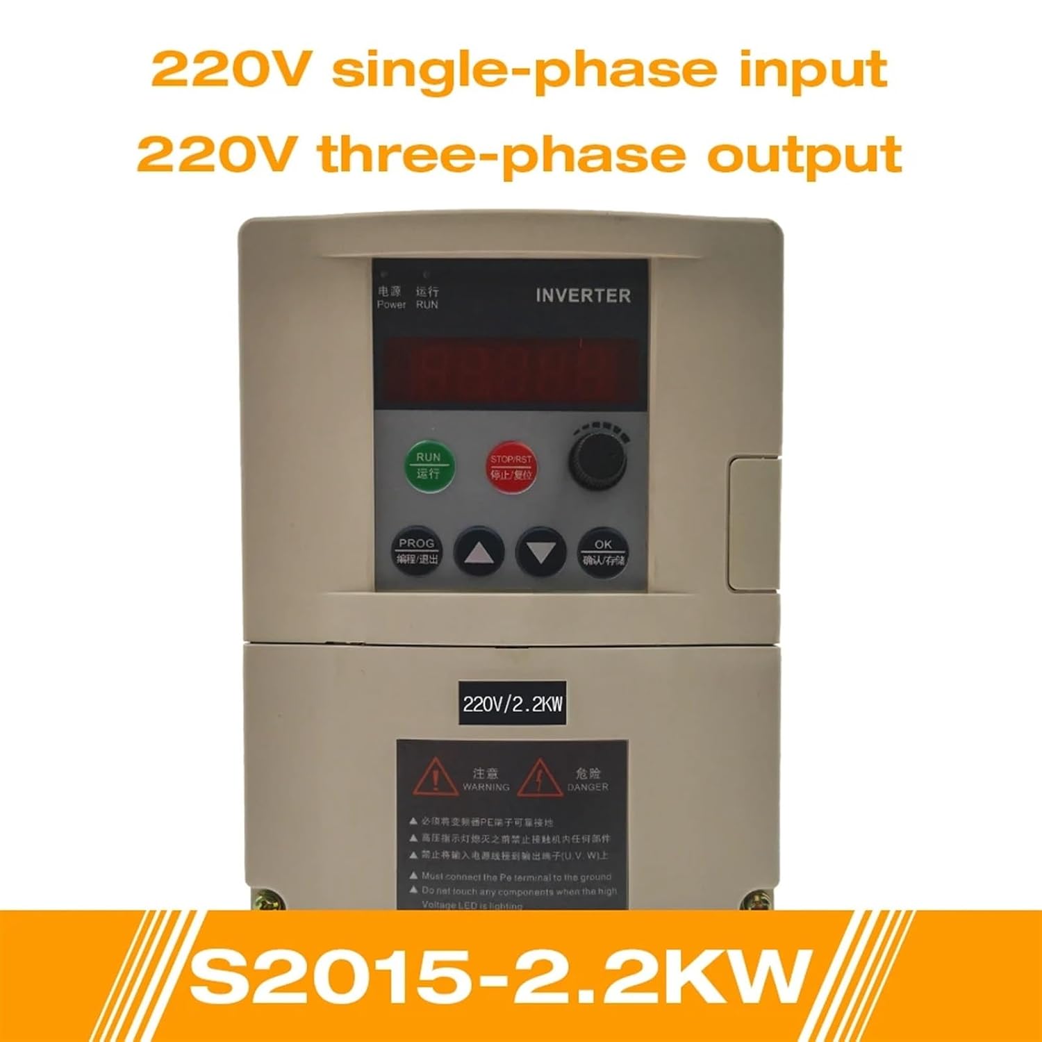 VFD 110V Frequency Converter ZW-S1-2T 1.5KW/2.2KW Inverter Single Phase Input and 110/220v Triple Output(220v 1 P In-3p Out,2.2KW)