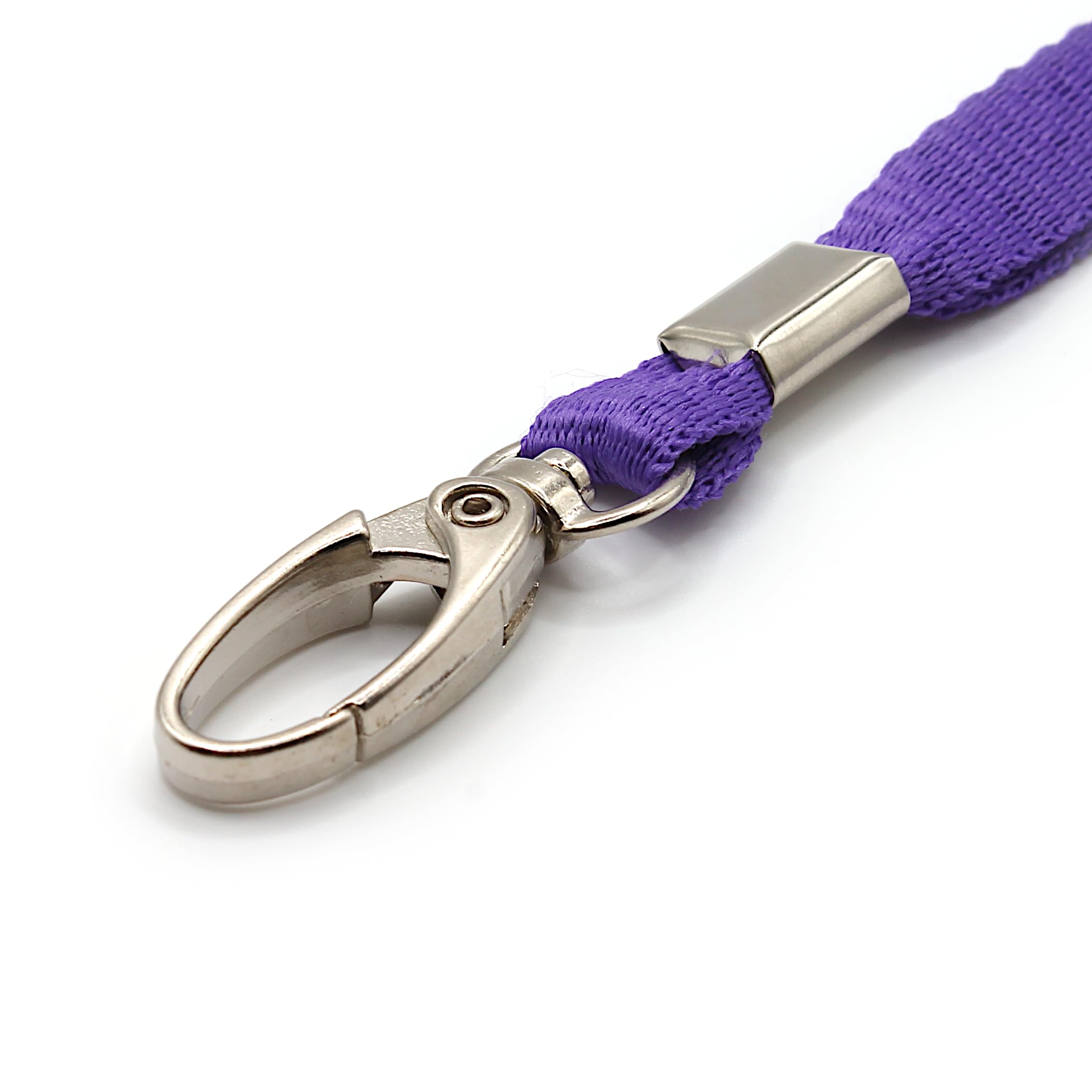 EasyBadge Purple Lanyards for ID Badges with Safety Breakaway and Metal Lobster Clip - Pack of 100 - Image 2