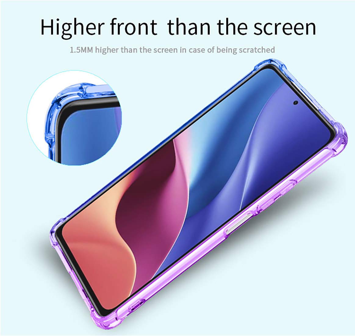 Cover Ultra Sottile Per Xiaomi Poco F3 / Mi 11i 5G – Custodia Rigida Trasparente Con Bordo In TPU Bianco – Antiurto