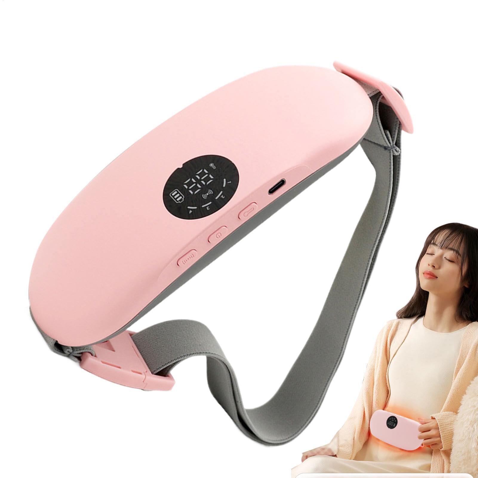 Cuscinetto riscaldante portatile senza fili Design Ergonometrico | Addominale Fascia Riscaldante per Pancia, Cintura Riscaldata Mestruale Avvolgente per Riposo, L