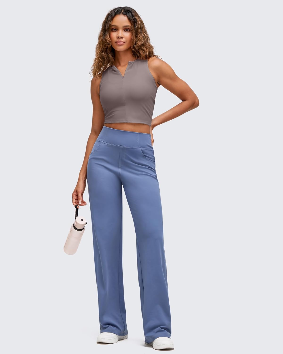 G4Free BareFeel Womens Cropped Tank Tops Half Zip Workout Athletic Shirts Sleeveless for Gym Tennis Slim Fit - Image 6