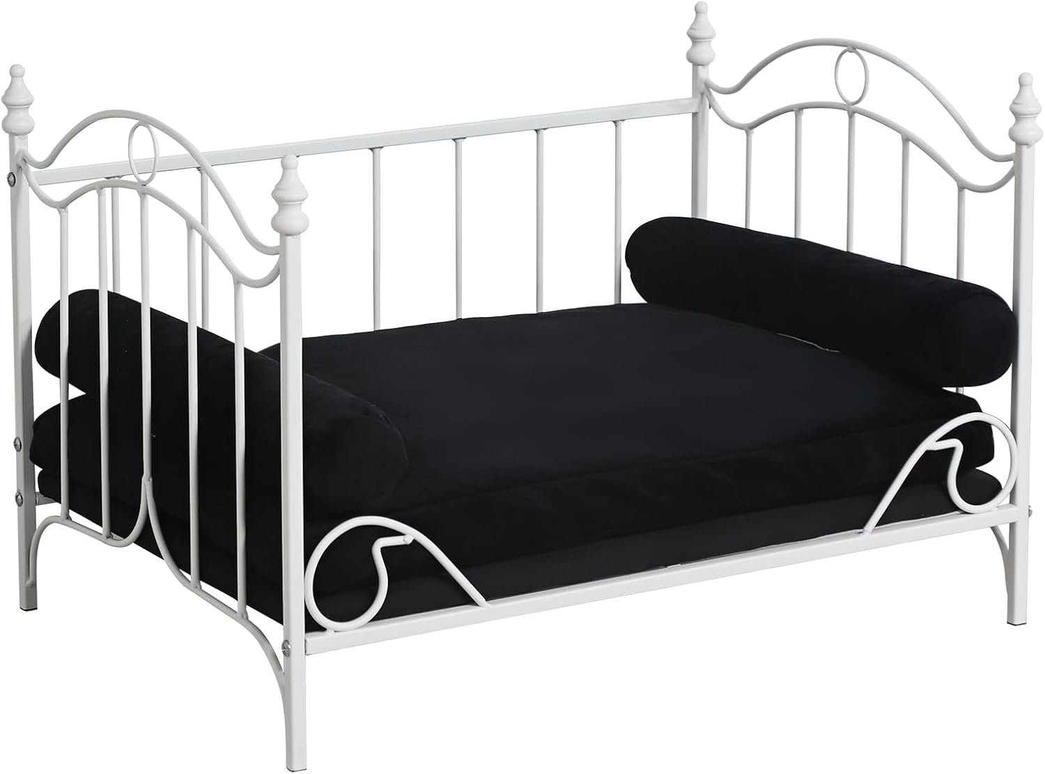 Pet Sofa Bed, Cat Bed,Dog Bed,Cat Couch,Pet Couch,Metal Frame and Detached Velvet Cushion，Cool Dog Couch for Small Cats &Dogs&Puppy Summer Using (White)