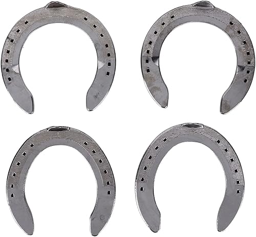 Kit de 4 piezas de herradura, zapatos de caballo de aleación de aluminio, ligeros, fiables, prácticos, accesorios de equitación para hipódromo de