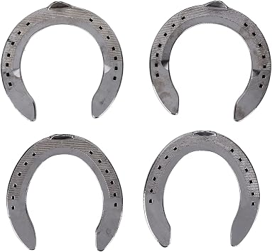 4pcs Aluminum Alloy Horseshoes, Light Weight, Reliable and Practical Horse Riding Accessory for Racecourse Farm