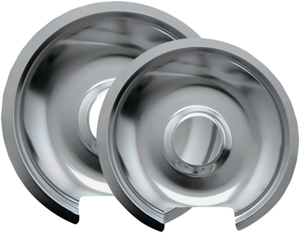 Range Kleen 10562X Style D Chrome Drip Pans, 2-Pack