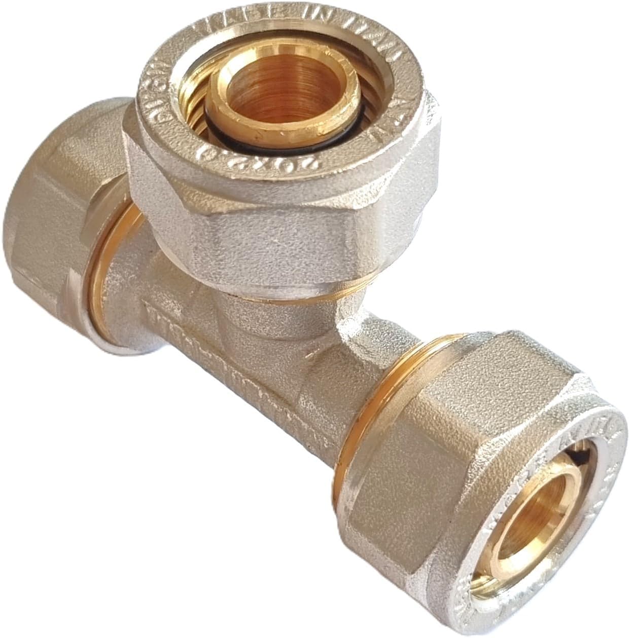 Klemmring Schraubfitting T-Stück für Verbundrohr 20mm x 16mm x 20, 7,69 Klemmring Schraubfitting T-Stück für Verbundrohr 20mm x 16mm x 20, 7,69