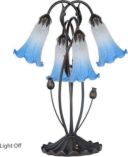 Miniatura 6 de Bieye LS04 Lily Flower Soplado Cristal Lámpara Pantalla Reemplazo (azul)