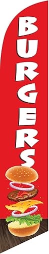 Miniatura 1 de Burgers Feather Banner Swooper - Letrero de bandera de repuesto, solo bandera