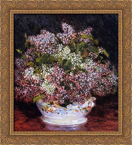 Bouquet of Flowers 20x22 Gold Ornate Wood Framed Canvas Art by Pierre Auguste Renoir